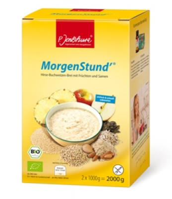 P.Jentschura MorgenStund hat Gold im Mund! Starten Sie mit MorgenStund dem leichten Hirse-Buchweizen-Brei ohne Getreide und ohne Zuckerzusatz frisch und fröhlich in den Tag!
