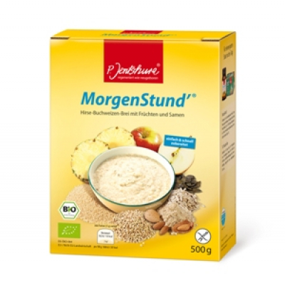 P.Jentschura MorgenStund hat Gold im Mund! Starten Sie mit MorgenStund dem leichten Hirse-Buchweizen-Brei ohne Getreide und ohne Zuckerzusatz frisch und fröhlich in den Tag!